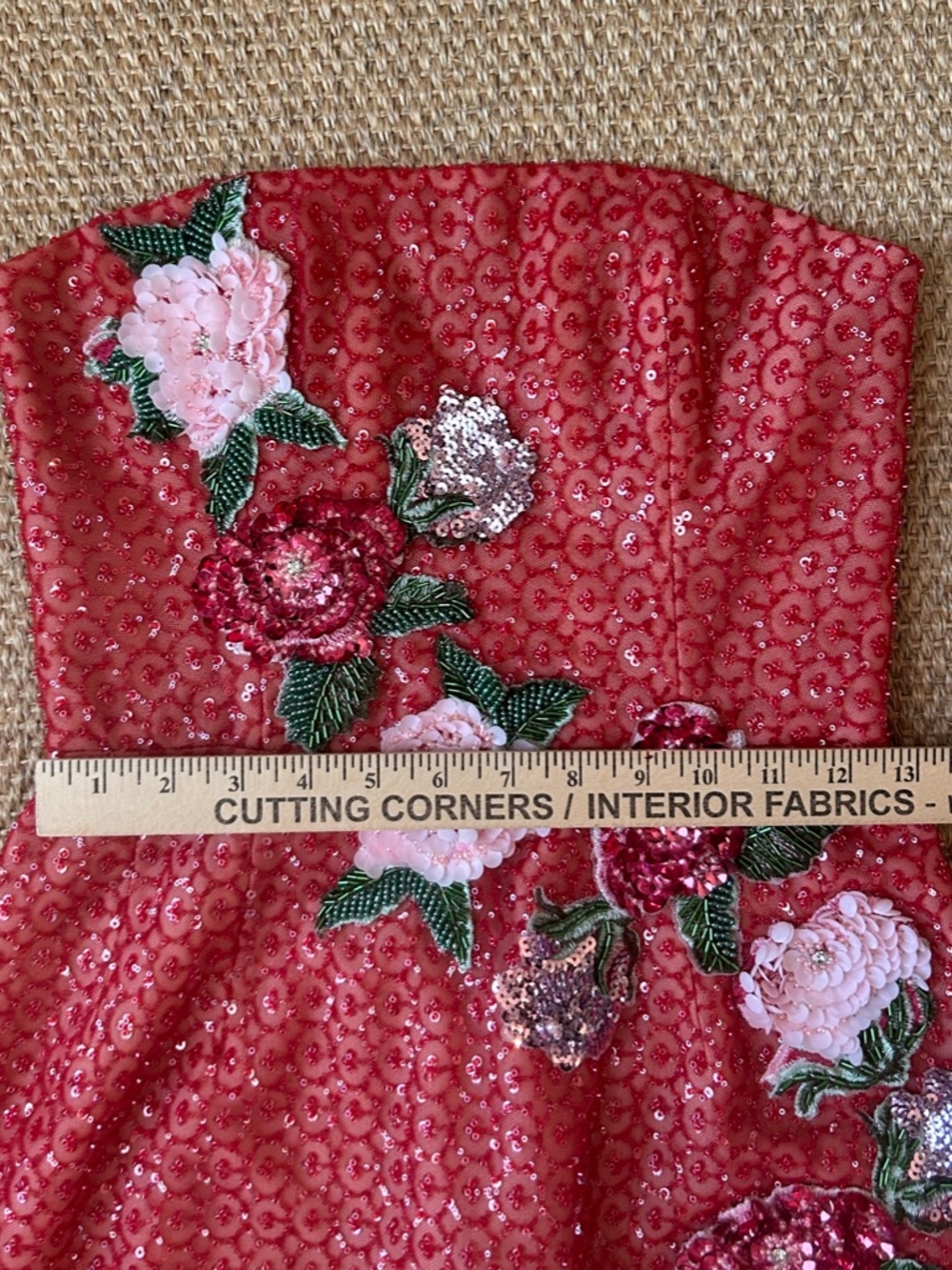 HELSI Frida Strapless Beaded Floral Appliqué Mini Dress- Small - Picture 8 of 16